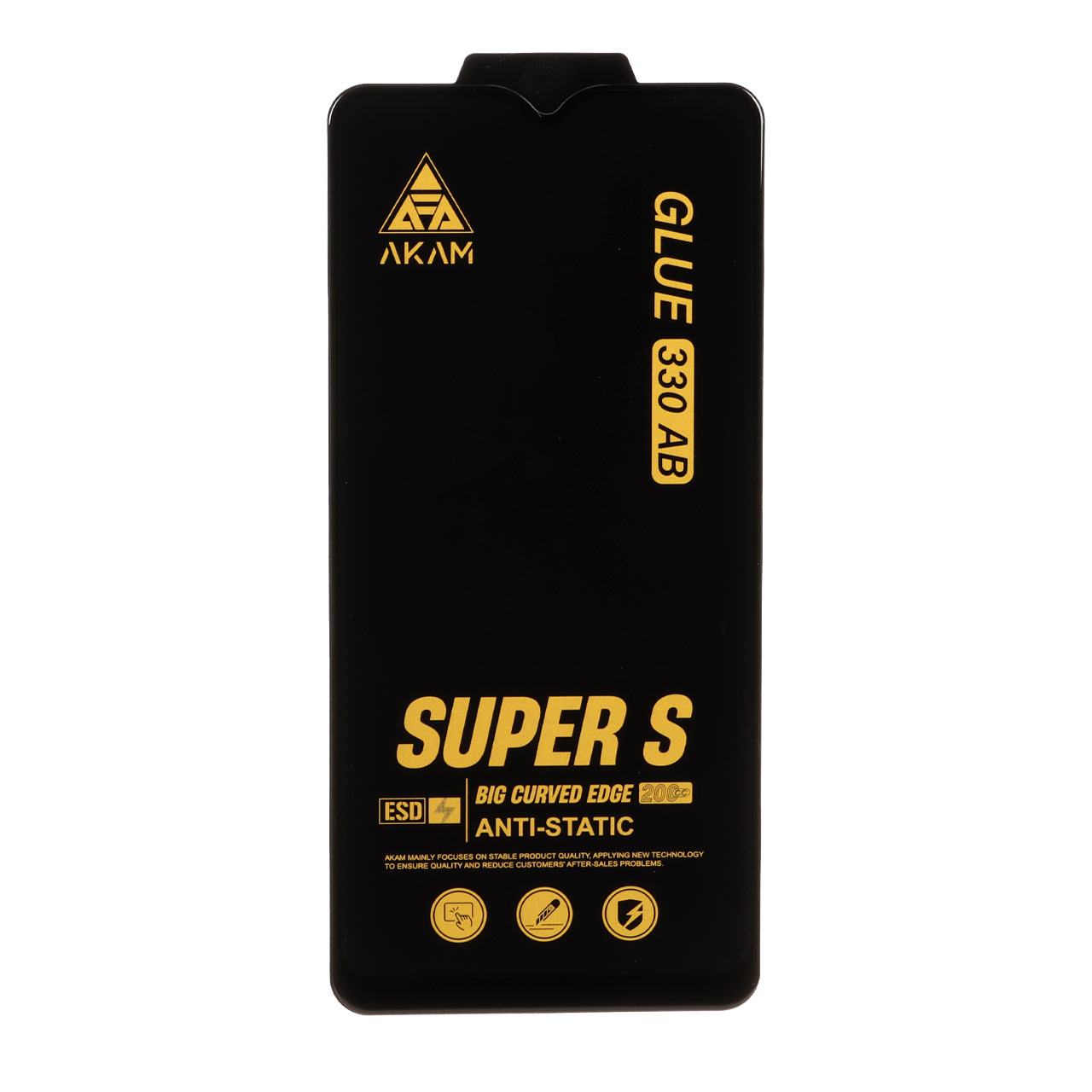 محافظ صفحه نمایش شیشه ای Full Cover Super S AKAM با چسب 330 مدل Samsung Galaxy A20s